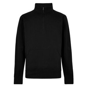 Kustom Kit Mens Pique Quarter Zip Sweatshirt / Black